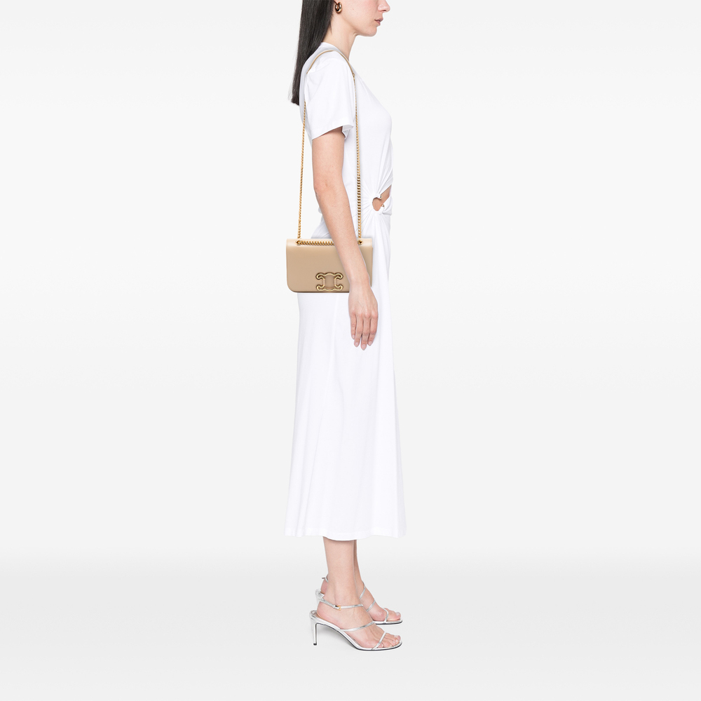 Pre-Loved Celine Medium Calfskin Triomphe Frame Crossbody - Picture 6 of 6